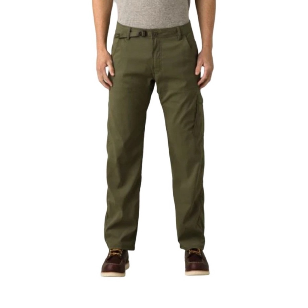 Prana Men's Size Large 34L Zion Olive Cargo‎ Belted Pants Breathe